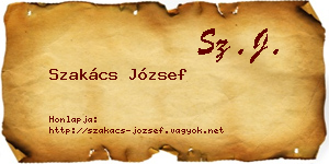 Szakács József névjegykártya
